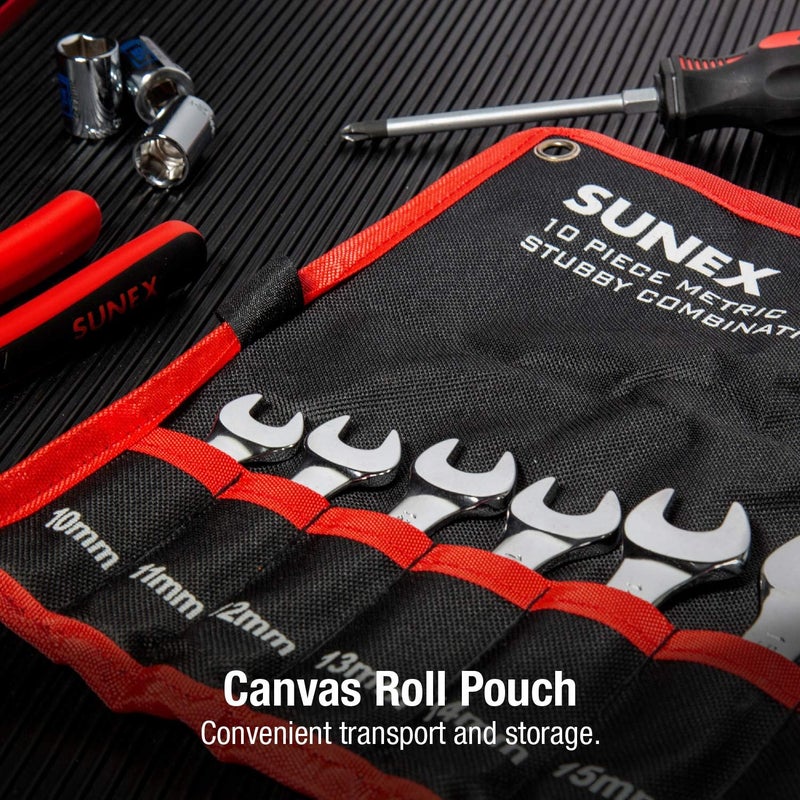 Sunex 10-Piece Metric Stubby Combination Wrench Set - Image 5